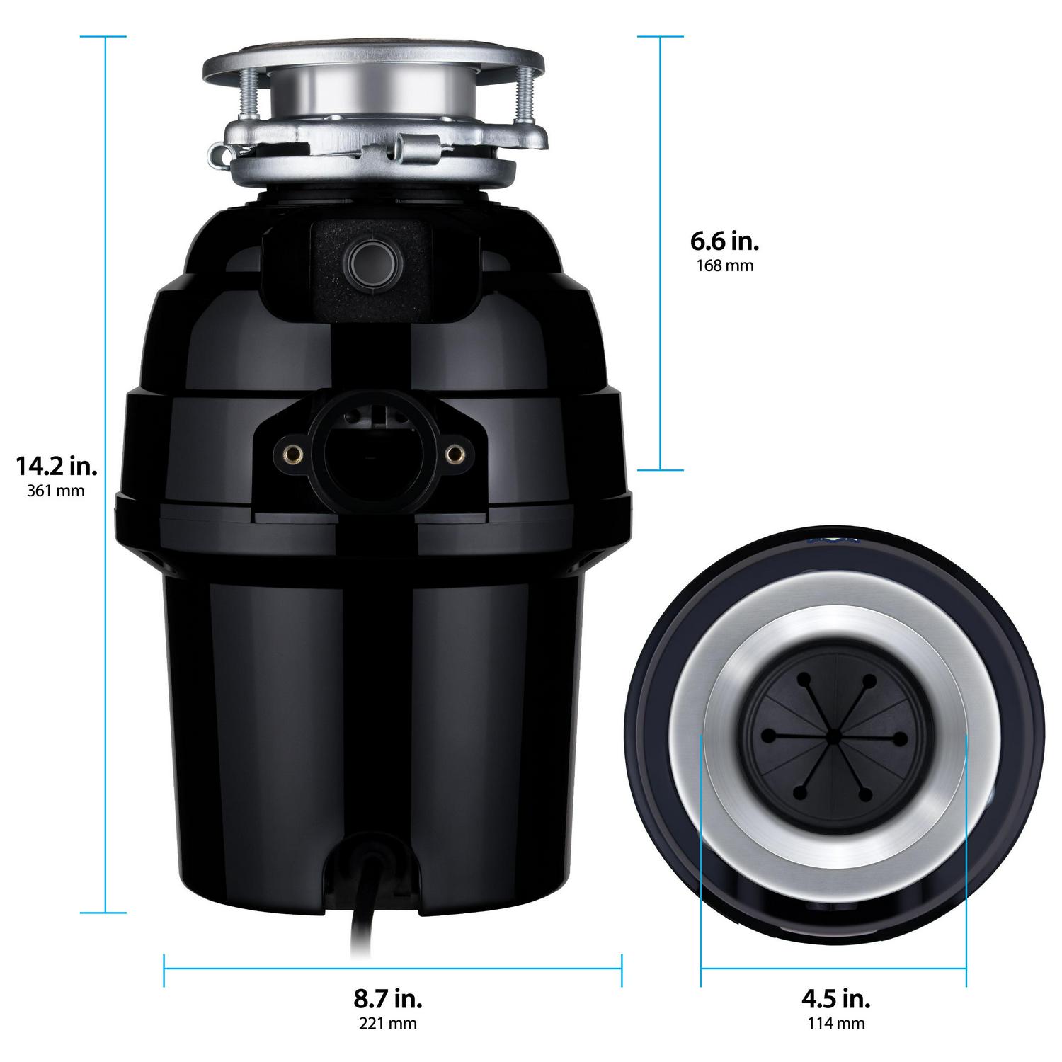 Eco Logic 3/4 HP Garbage Disposal with Polished Chrome Sink Flange 10-US-EL-9-DS-3B-PC