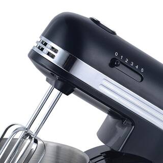 Brentwood Appliances 3 Qt. 5-Speed Black with Stainless Steel Mixing Bowl Stand Mixer SM-1162BK