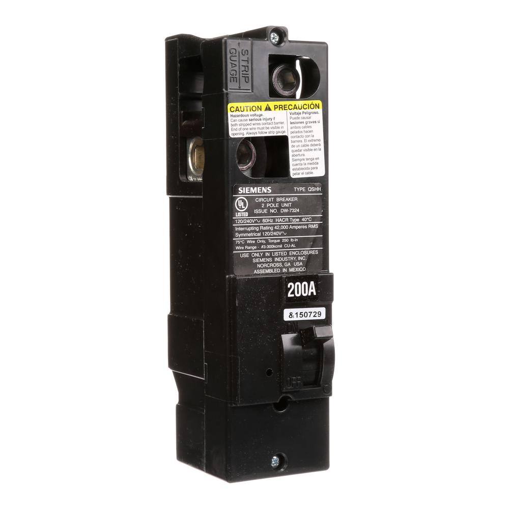 Siemens 200 Amp Double-Pole 42kA Type QS Multi-Family Main Breaker QSH2200