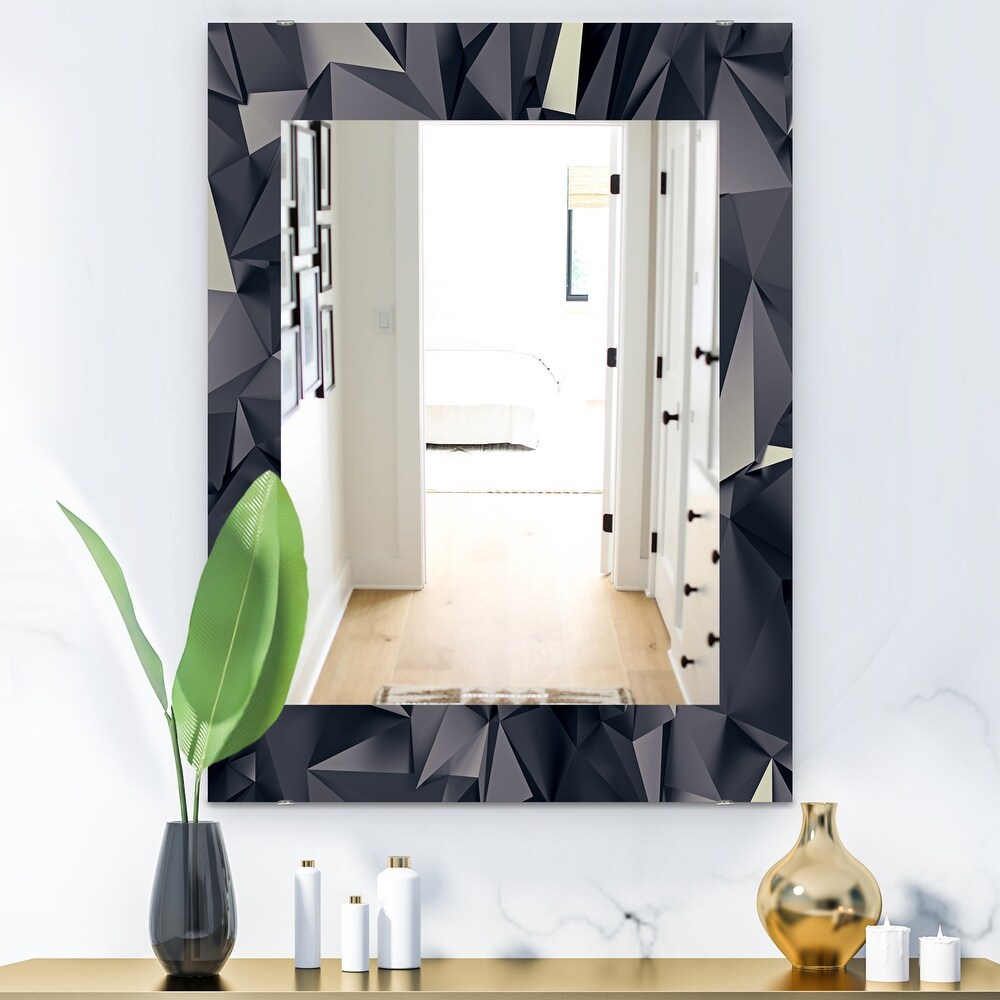 Designart 'Shades Of Black' Modern Mirror   Printed Wall Mirror