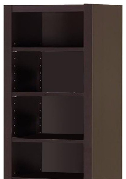 Benjara 13 quotModern MDF and Wood Bookcase with 9 Shelves in Dark Brown   Transitional   Bookcases   by BisonOffice  Houzz