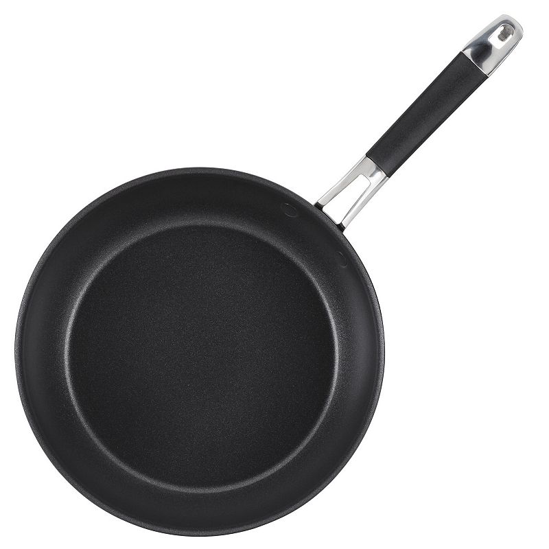 Anolon SmartStack Hard-Anodized Nesting Skillet Set， 2-Piece， Black