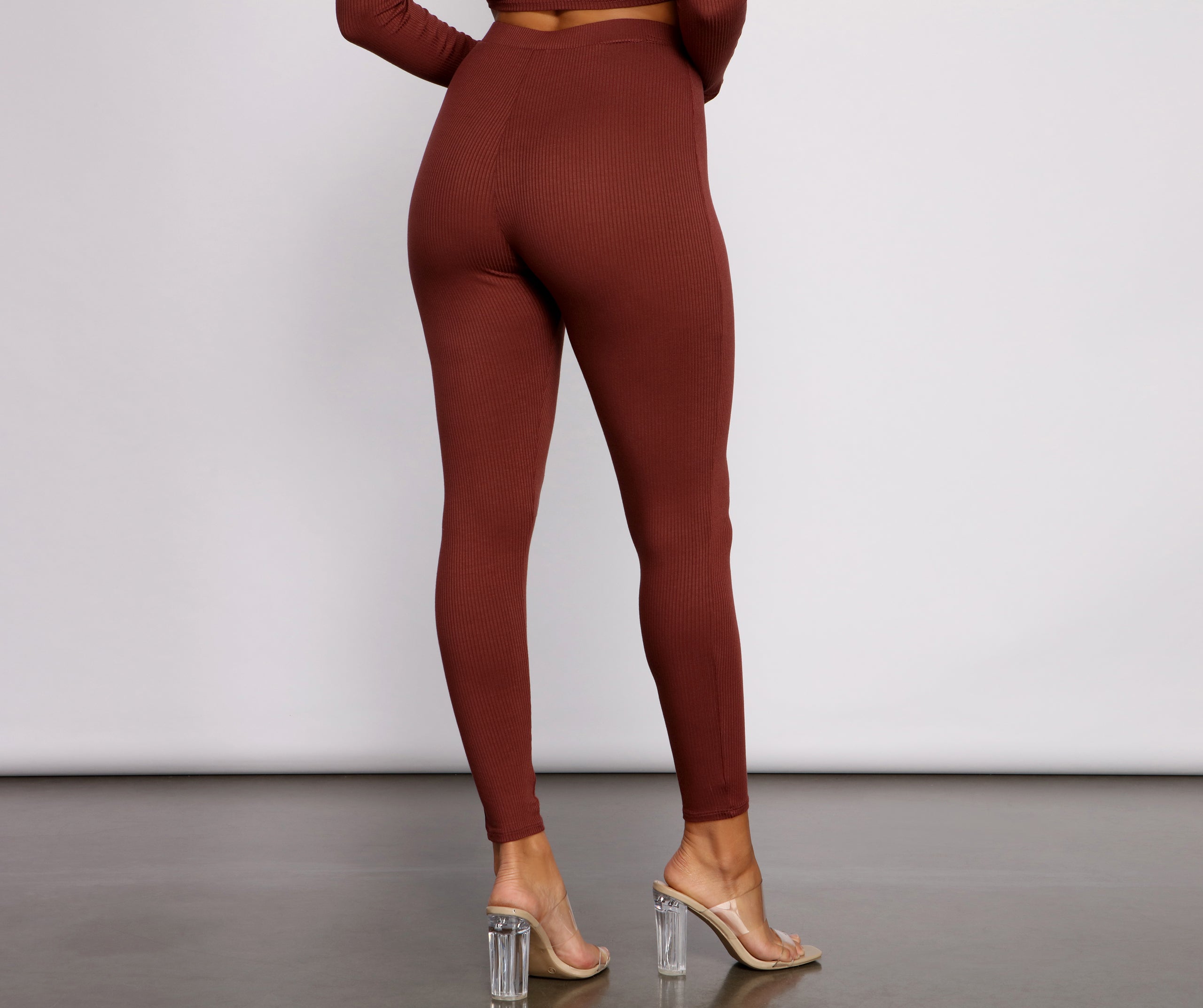 Ribbed Knit High Waist Leggings