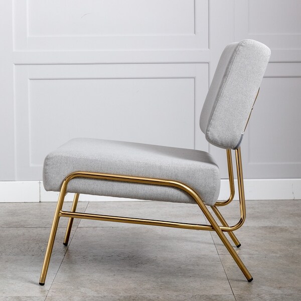 Elegant Design Armless Accent Chair with Golden Metal Frame