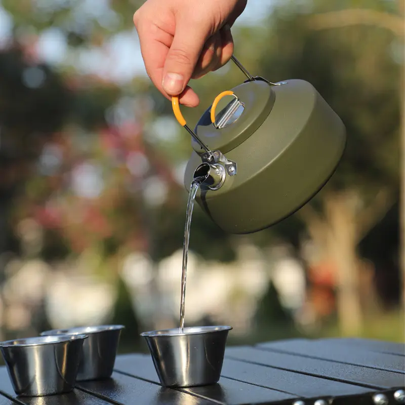 Johold Outdoor 304 stainless steel kettle camping foldable portable kettle camping hiking trip teapot