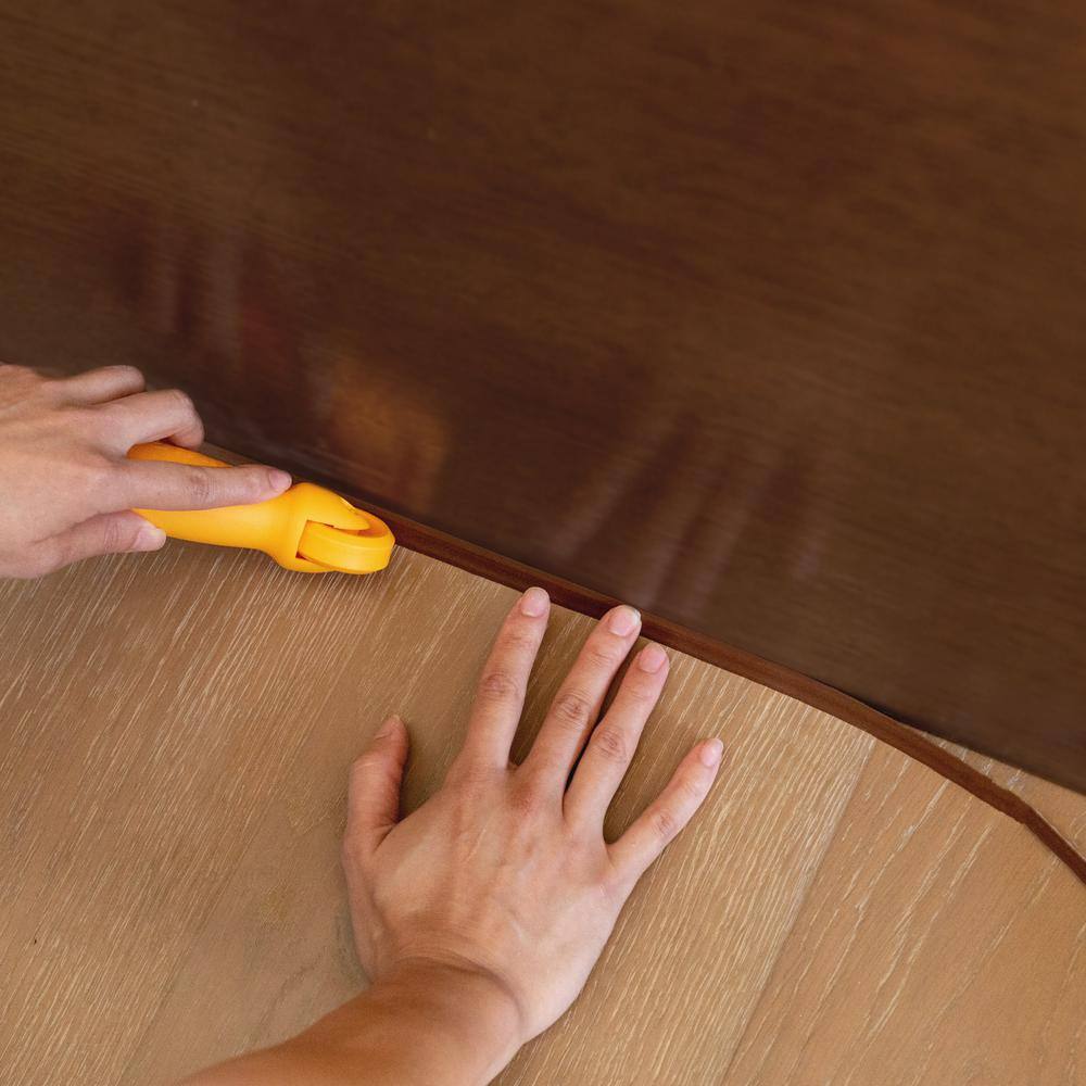 InstaTrim 34 in. x 10 ft. Dk Brown PVC Self-Adhesive Flexible Caulk Molding Applicator Tool and Corner and End Caps 7510-DBR-APCP