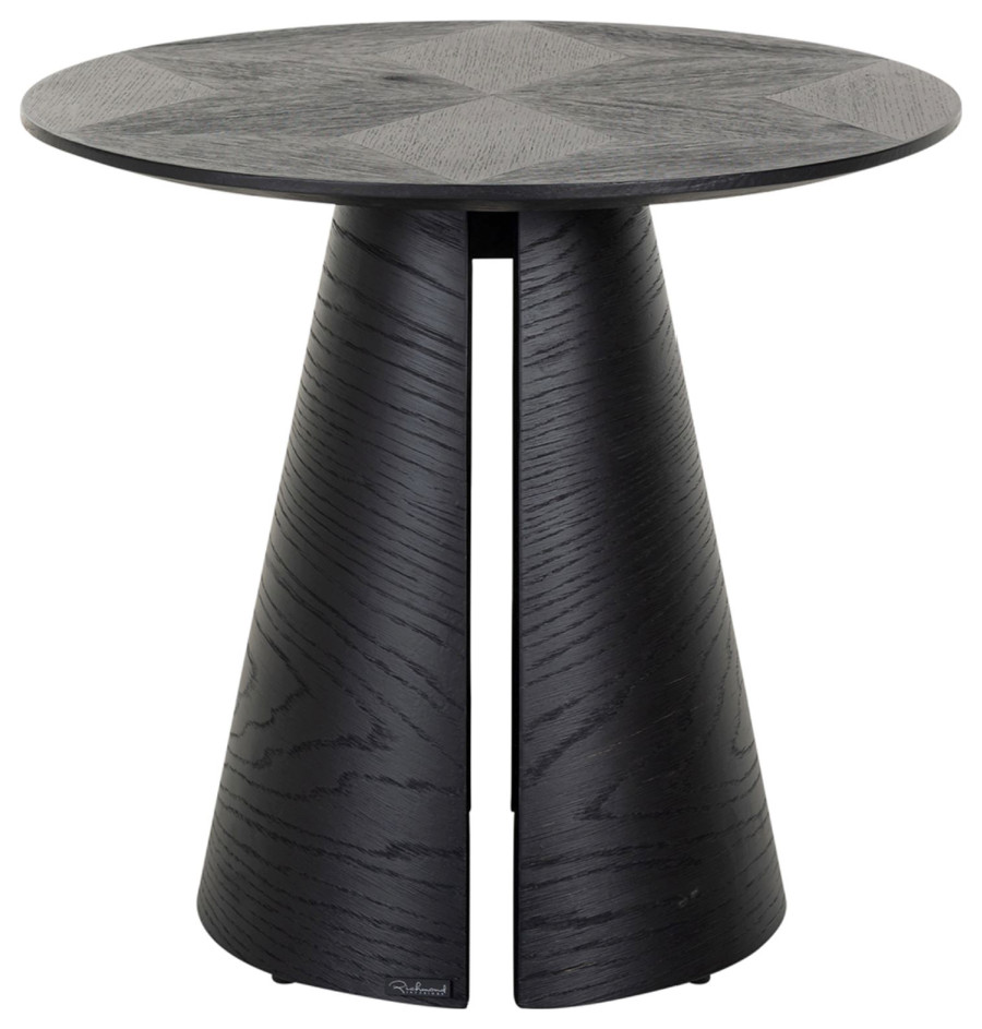 Black Oak Pedestal End Table  OROA Blax   Transitional   Side Tables And End Tables   by Oroa   Distinctive Furniture  Houzz