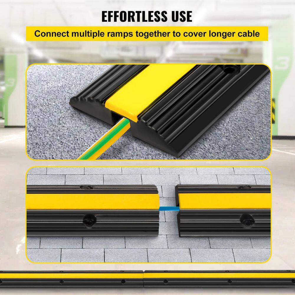 VEVOR 3 PCS Cable Protector Ramp 1 Channel 22046 LBS Loading Protective Wire Cord Ramp Heavy-Duty for Driveway GXBGXBDX3PCS121IMV0