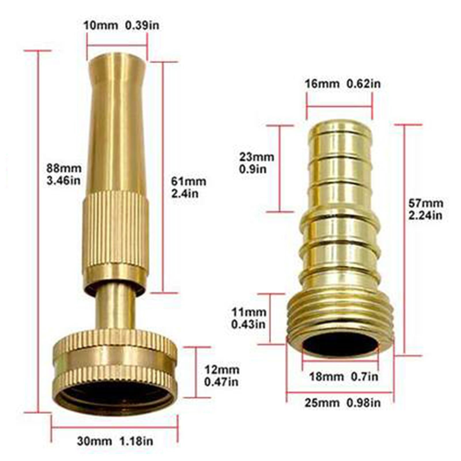 Brass Adjustable Hose Nozzle High Power Jet Sprayer Pressure Spray Attachment Quick Connector Garden Hose Nozzle for Home Cleaning