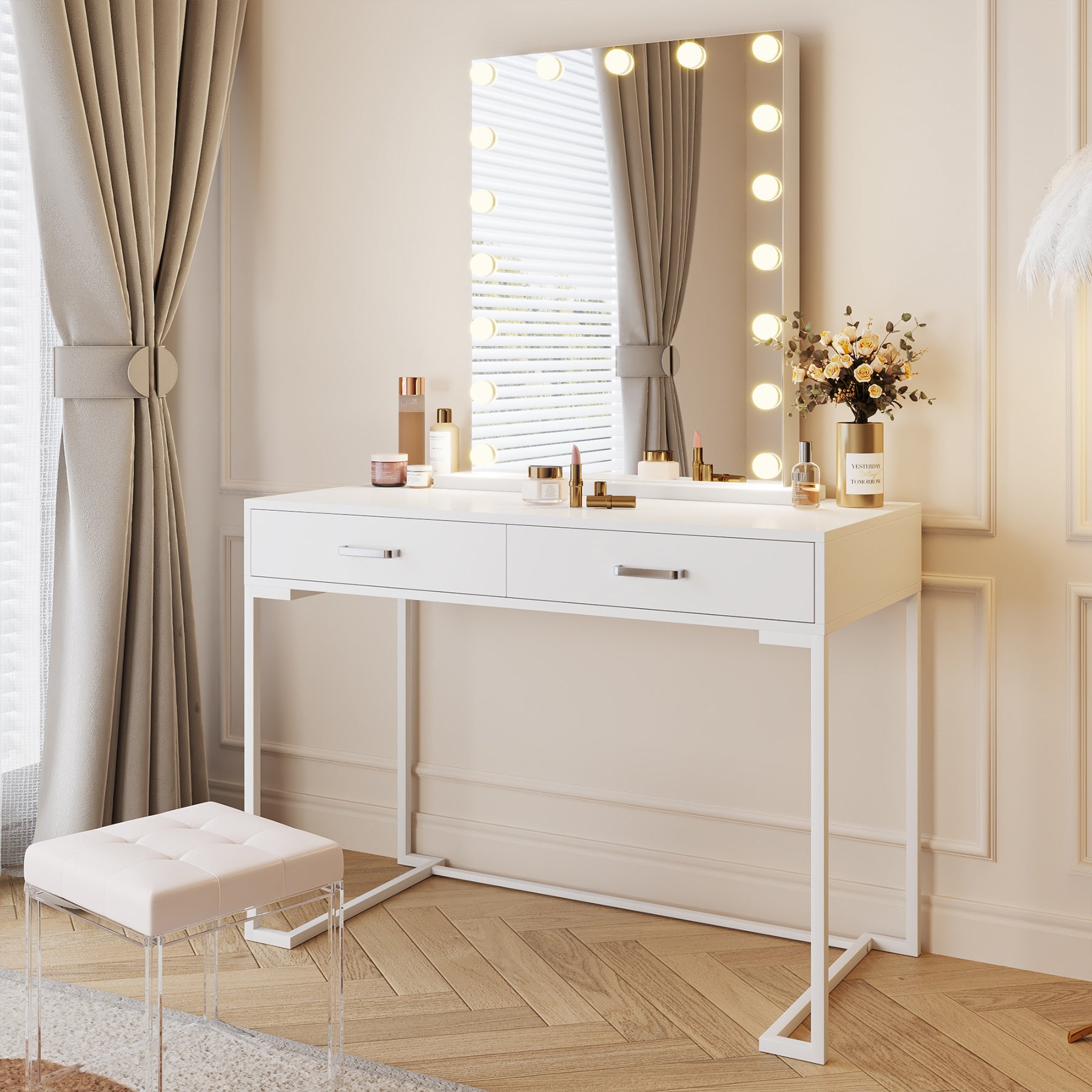 2 Drawers Makeup Vanity, 41.7