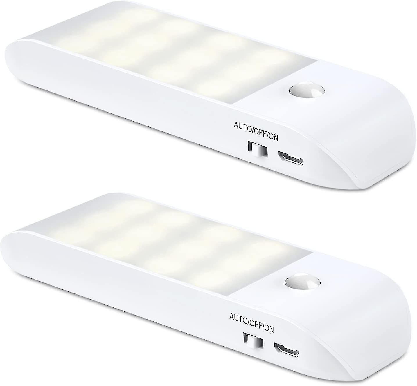 Led Night Light Rechargeable Night Light， Motion Sensor Night Light With Adhesive Magnetic Strip[2 Pack]. 3 Modes (auto/on/off) Night Light For Bedroo