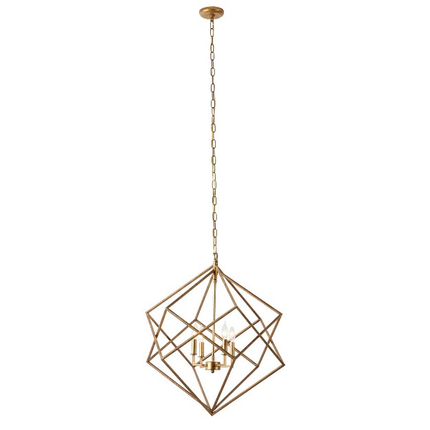 Modern Metal Chandelier With Link Style Chain Gold Olivia amp May