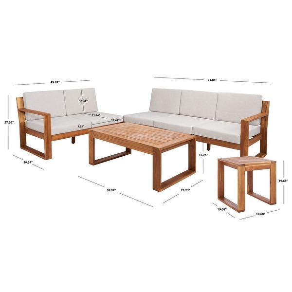 SAFAVIEH Outdoor Catryn 4Pc Outdoor Living Set