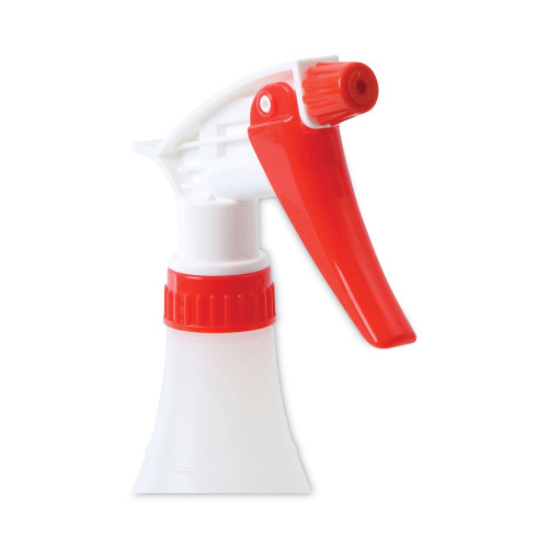 Boardwalk Trigger Spray Bottle， 32 oz， Clear/Red， HDPE， 3/Pack (03010)