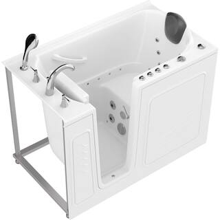 Universal Tubs Safe Premier 52.3 in. x 60 in. x 30 in. Left Drain Walk-in Air and Whirlpool Bathtub in White HD3053LWD-CP