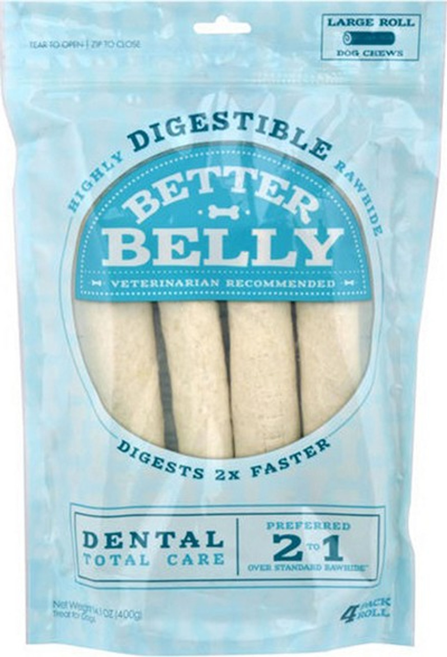 Dingo Better Belly Large Rolls Dental， 4pk