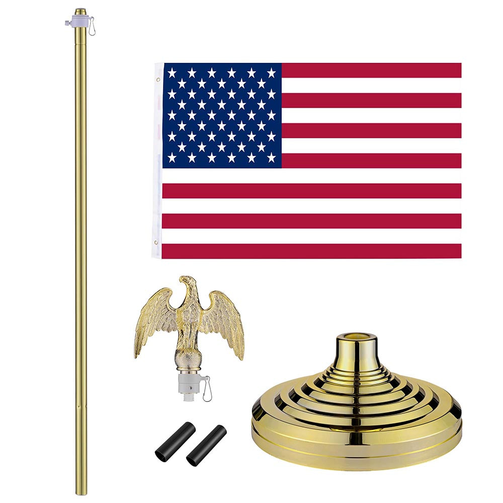 Yescom 8' Indoor Flagpole with Stand US Flag