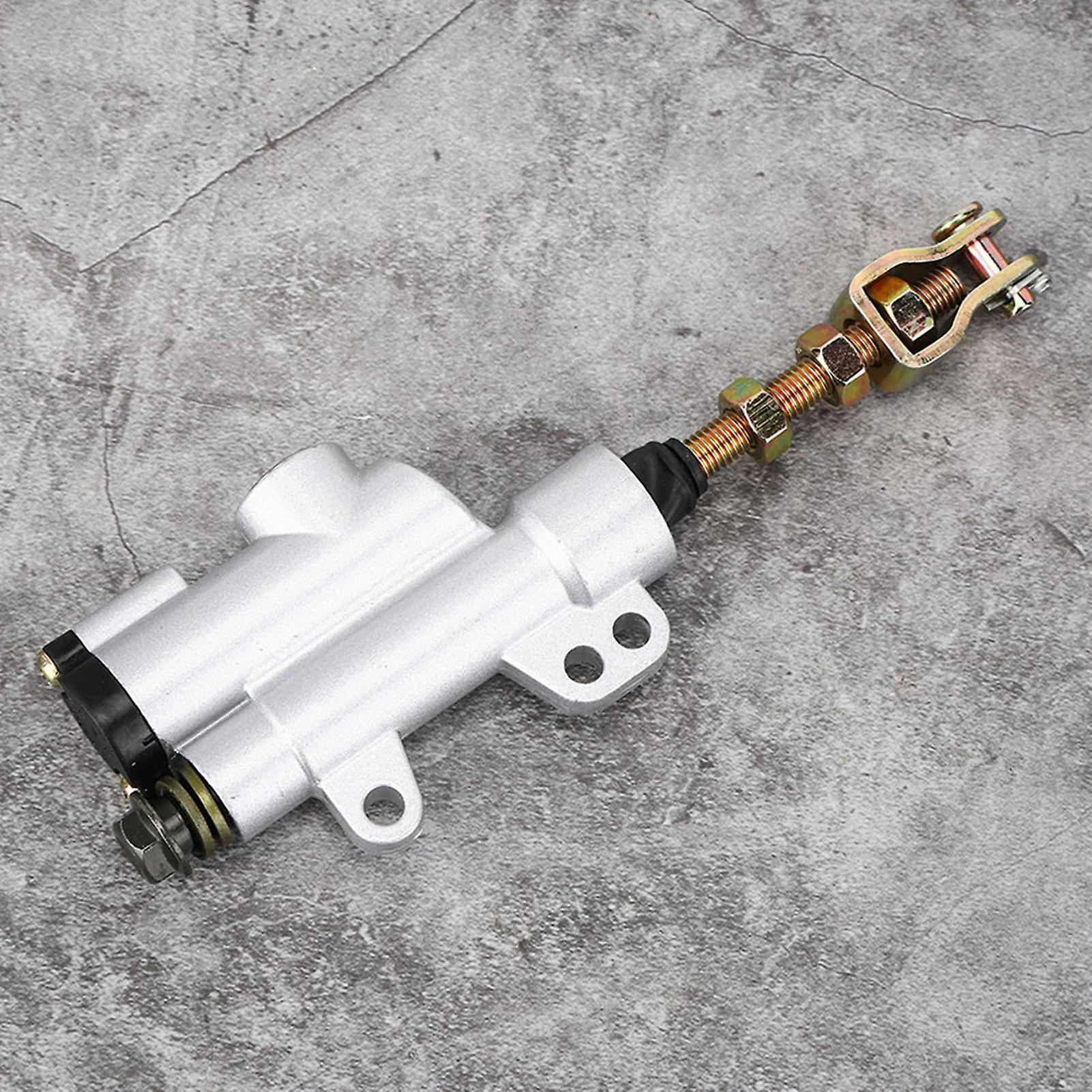 Rear Foot Brake Hydraulic Master Cylinder Pump Silver For Motorbike Atv Dirt Bike