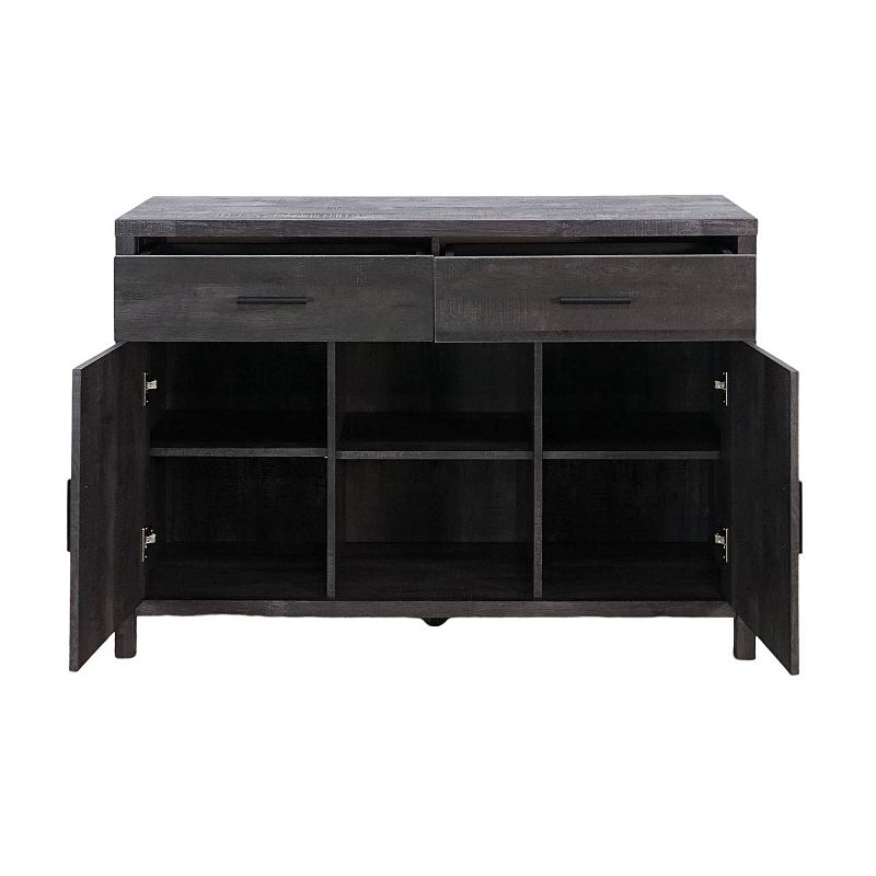 FC Design 47W Sideboard Storage Cabinet， Dining Server Cupboard Buffet Table with Two Cabinets and Drawers