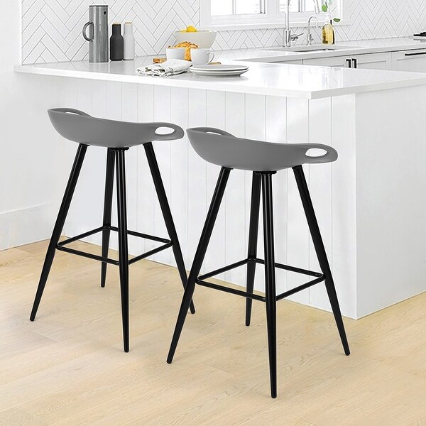 Mordern Barstool with Metal Legs Grey