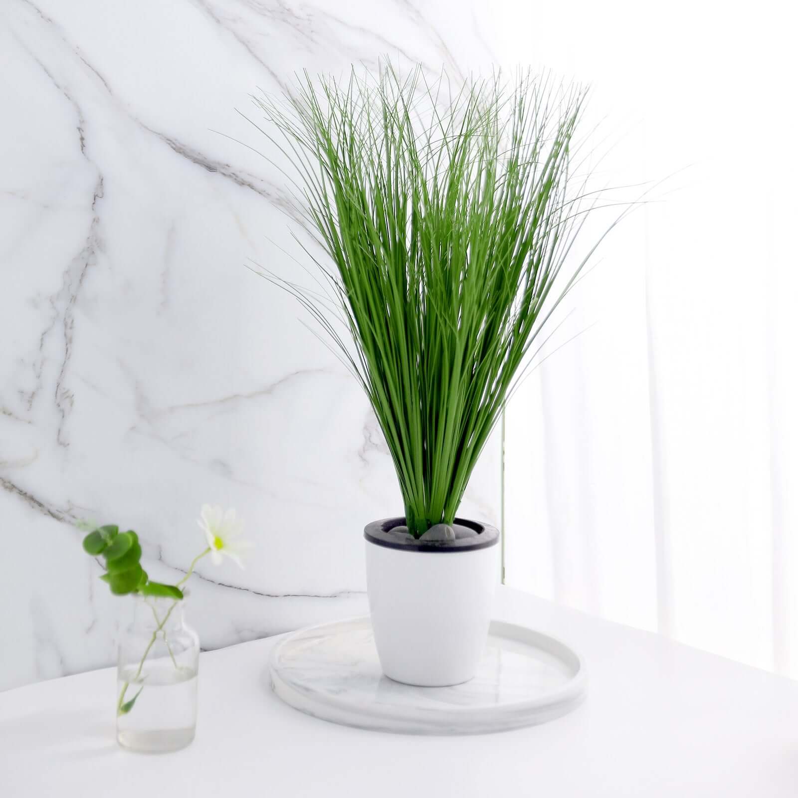 3 Plants Green Artificial Indoor/Outdoor Decorative Grass Sprays 20