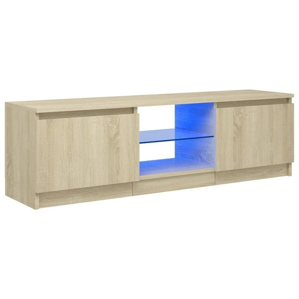 TV Cabinet with LED Lights Sonoma Oak 47.2