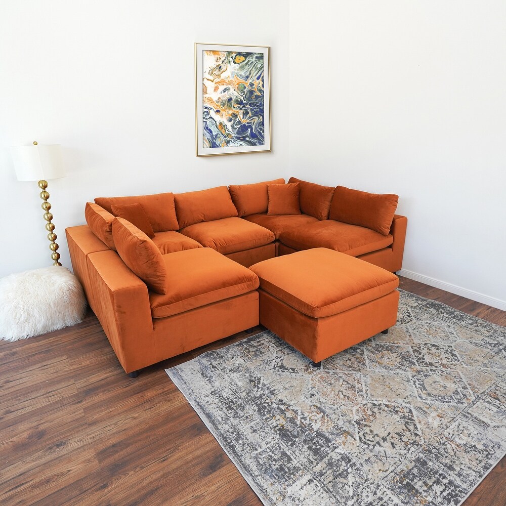 Yannie Mid Century Modern Modular Sectional Sofa