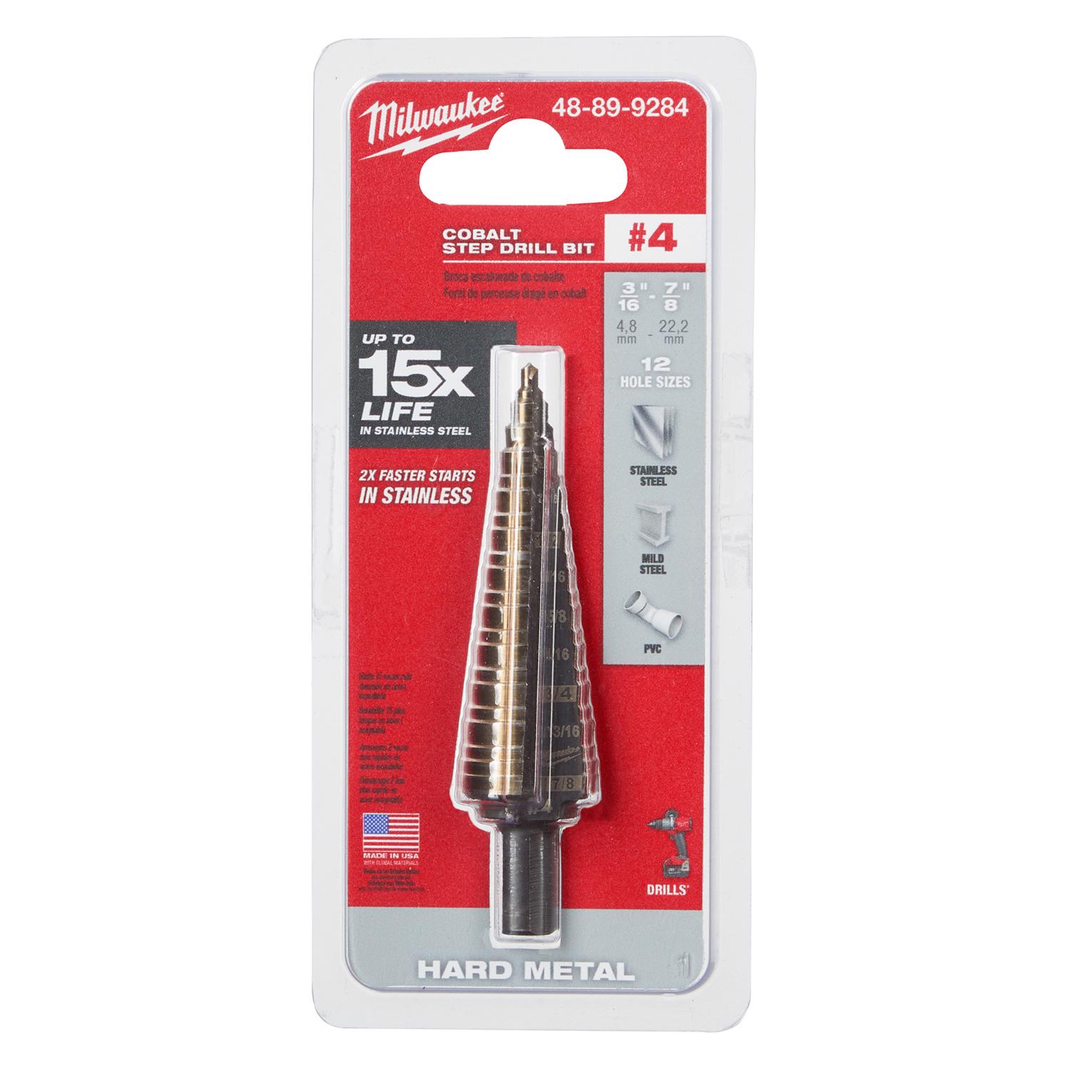 MW #4 X 2.93 in. L Cobalt Step Drill Bit 1 pc