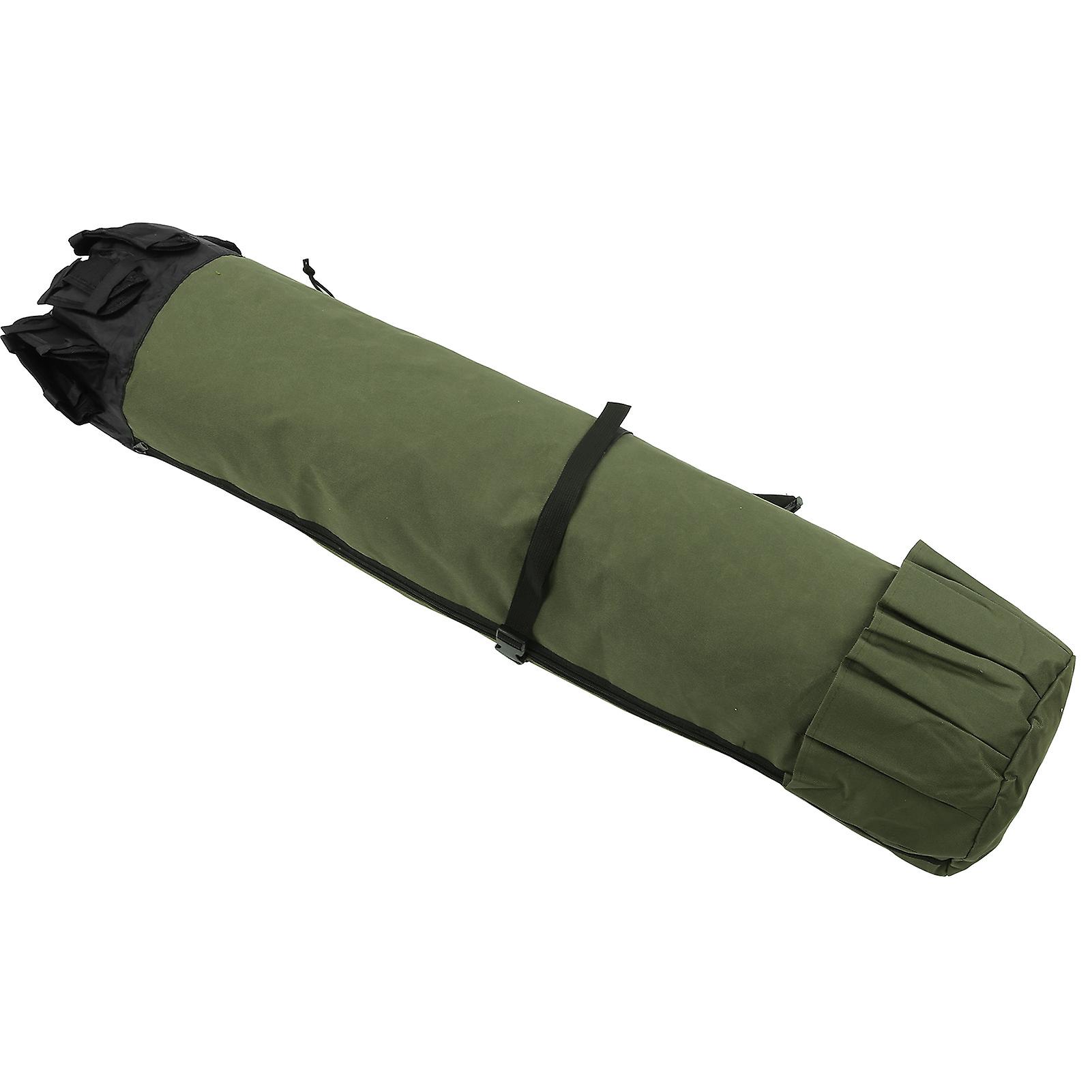 Fishing Tackle Rod Storage Bag Organizer Cylindrical Package Pole Reel Carrier Waterproofmilitary Green