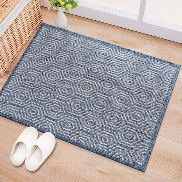 World Rug Gallery Modern Geometric Textured Flat Weave Indoor outdoor Area Rug