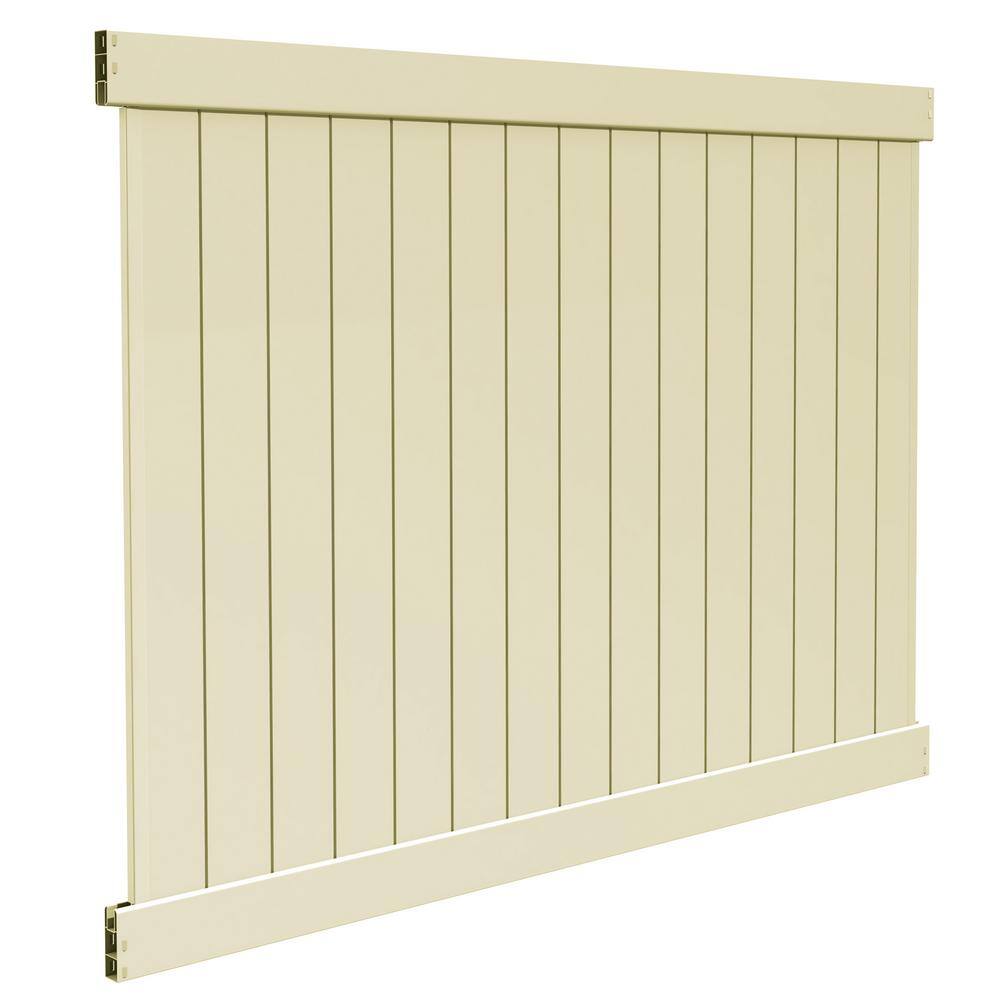 Barrette Outdoor Living Bryce 6 ft. H x 8 ft. W Sand Vinyl Un-Assembled Fence Panel 73014728