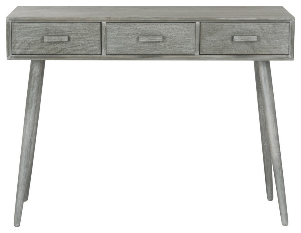 Cobi 3 Drawer Console Table Slate Grey   Midcentury   Console Tables   by AED Luxury Home Decor  Houzz