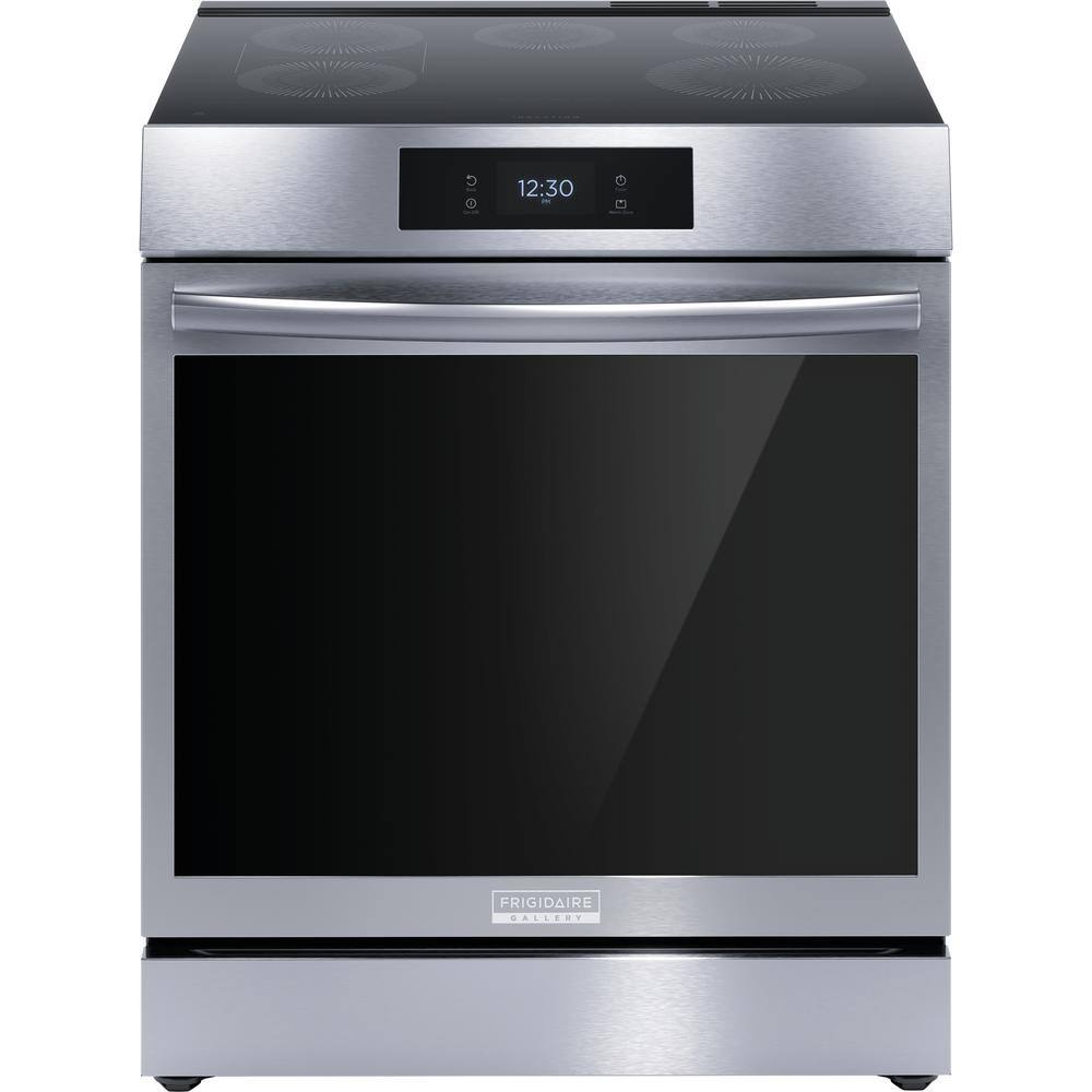 FRIGIDAIRE GALLERY 30 in. 6.2 cu. ft. 5 Element Slide-In Induction Range in Smudge-Proof Stainless Steel with Total Convection and Air Fry GCFI3060BF