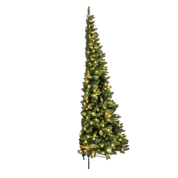 Vickerman 5.5' x 37 Chapel Pine Artificial Christmas Half Tree，Warm White Duralit LED Lights