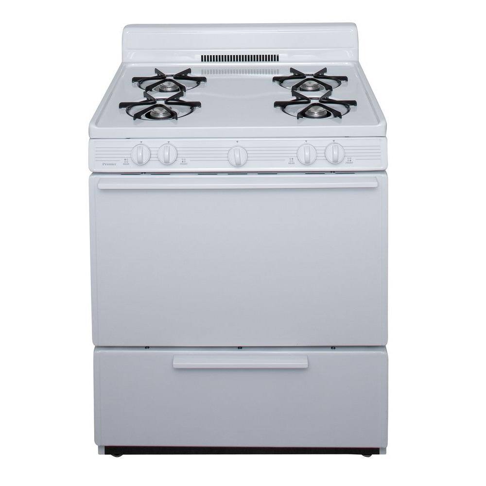 Premier 30 in. 3.91 cu. ft. Freestanding Gas Range in White SFK100OP