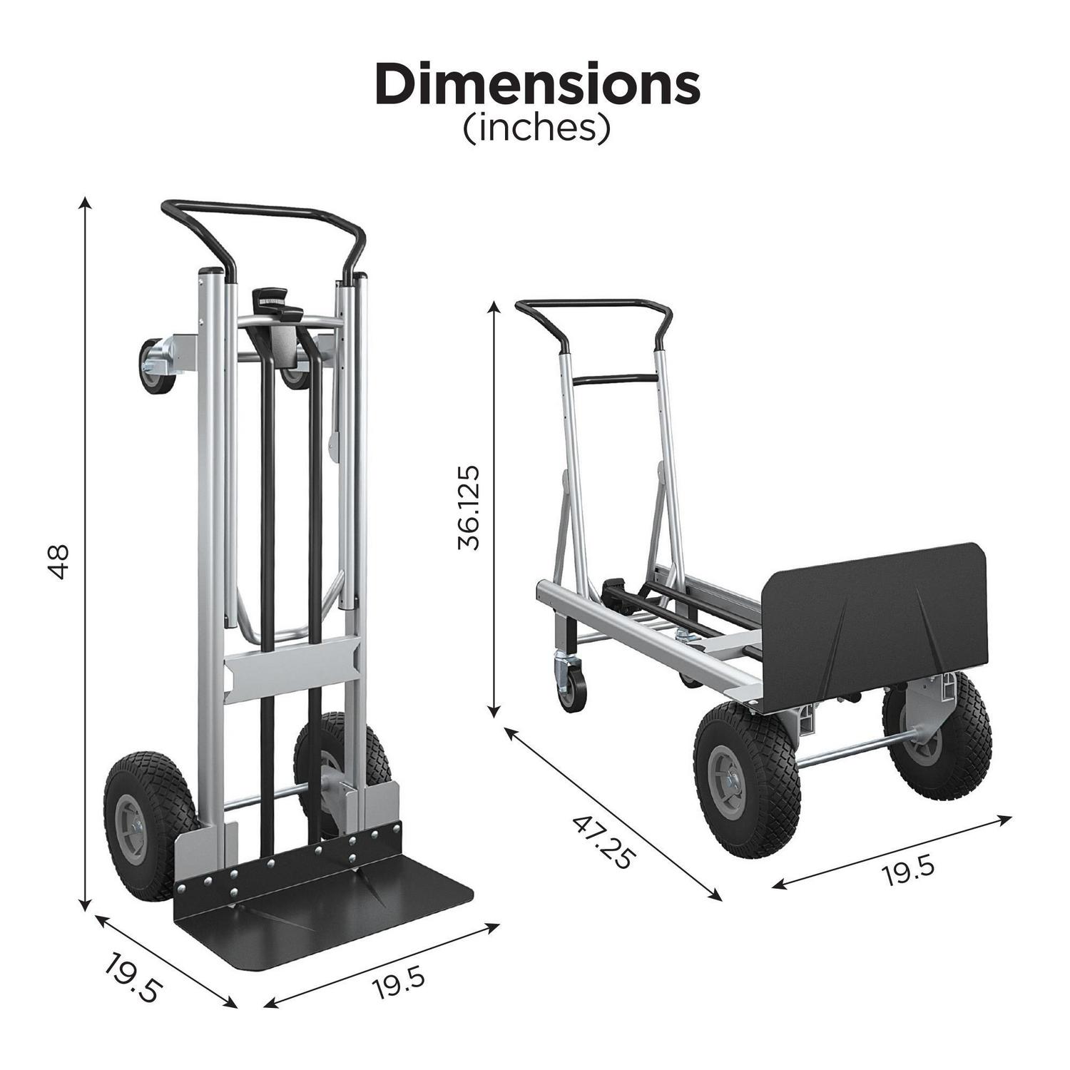 COSCO 2-in-1 Hybrid Handtruck， Commercial Use， 1000lb/800lb Weight capacity