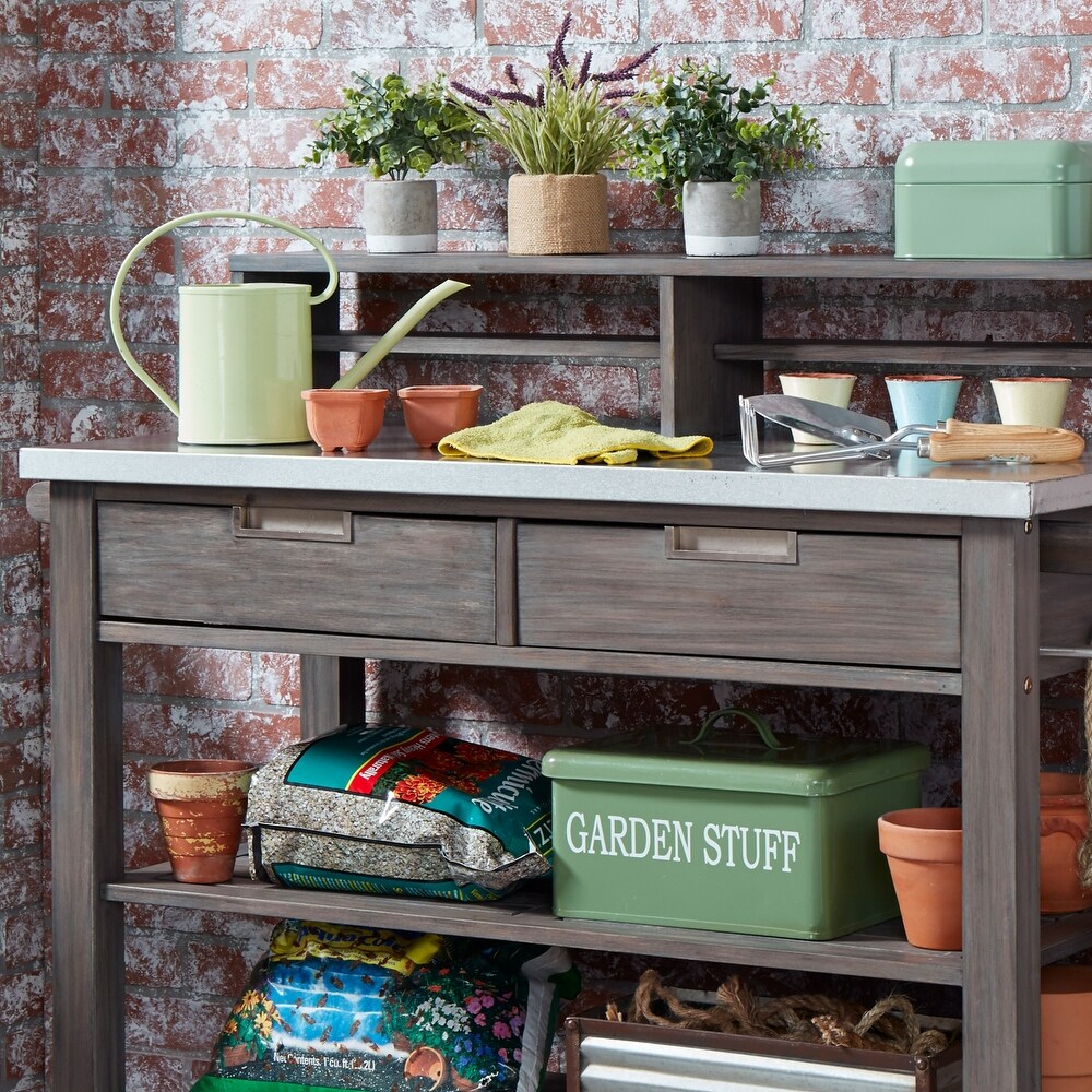 Homestyles Maho Gray Wood Potting Bench   49\