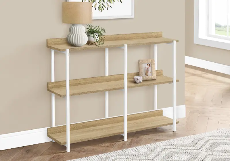 Cameron Light Brown 3-Tier Console Table