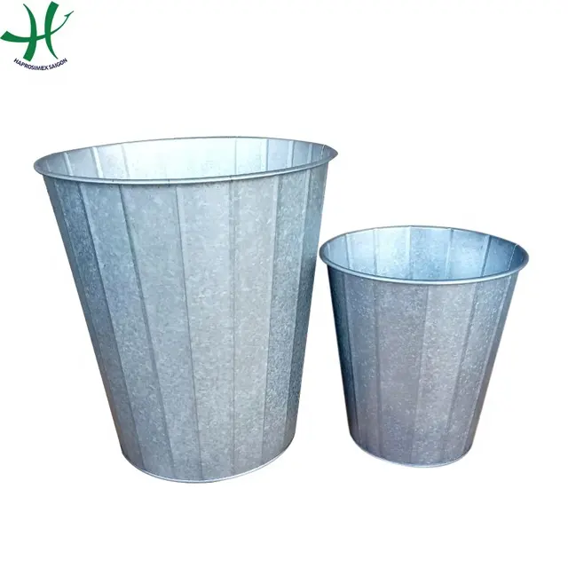 New design zinc flower planter  wholesale zinc pots in Vietnam  home   garden decoration (HG 15 1041/3)