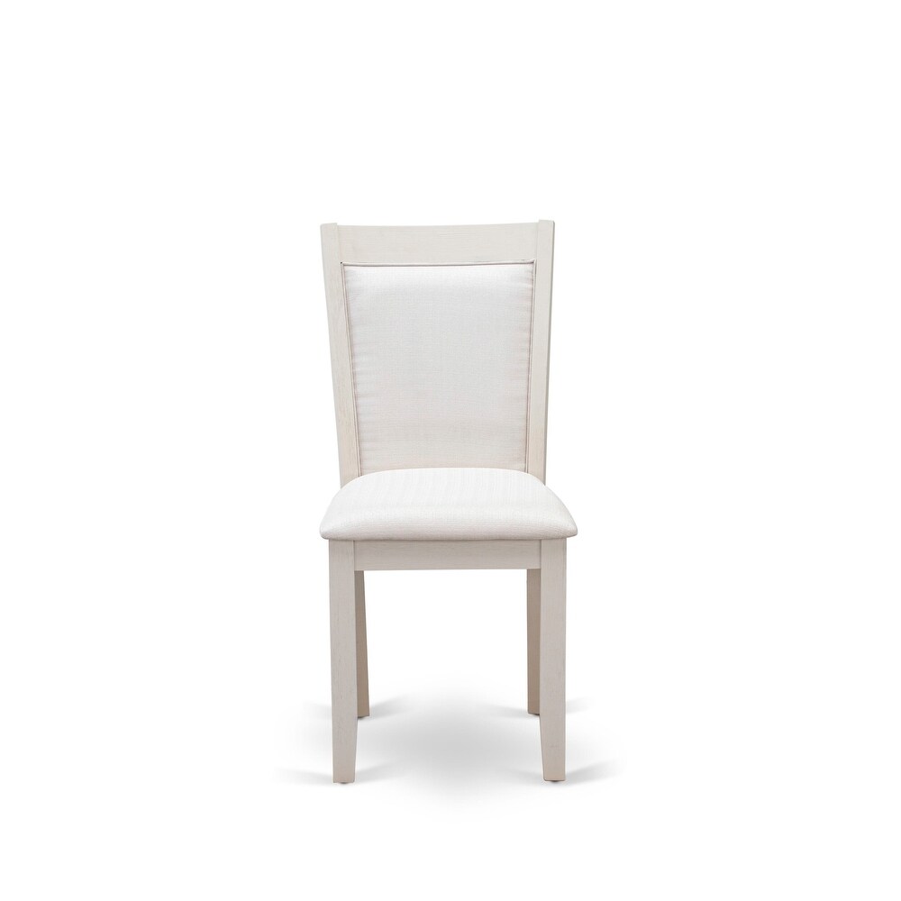 Dining Table Set Consists of a Dining Table and Baby Blue Dining Chairs   Wire Brushed linen white Finish(Pieces Options)