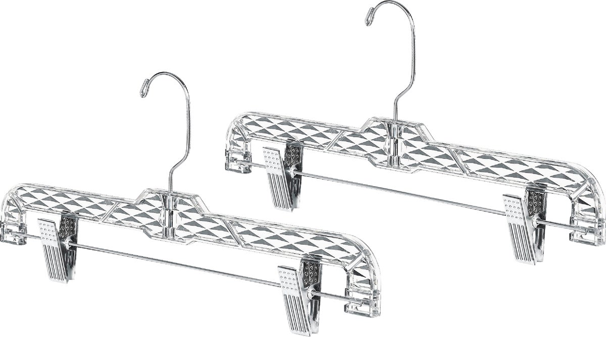 Whitmor Crystal Cut Clear Plastic Pant Skirt Hanger (2-Pack) Clear