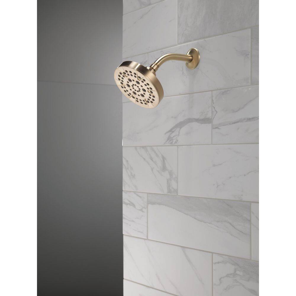 Delta 5-Spray Patterns 1.75 GPM 6 in. Wall Mount Fixed Shower Head in Champagne Bronze 52535-CZ