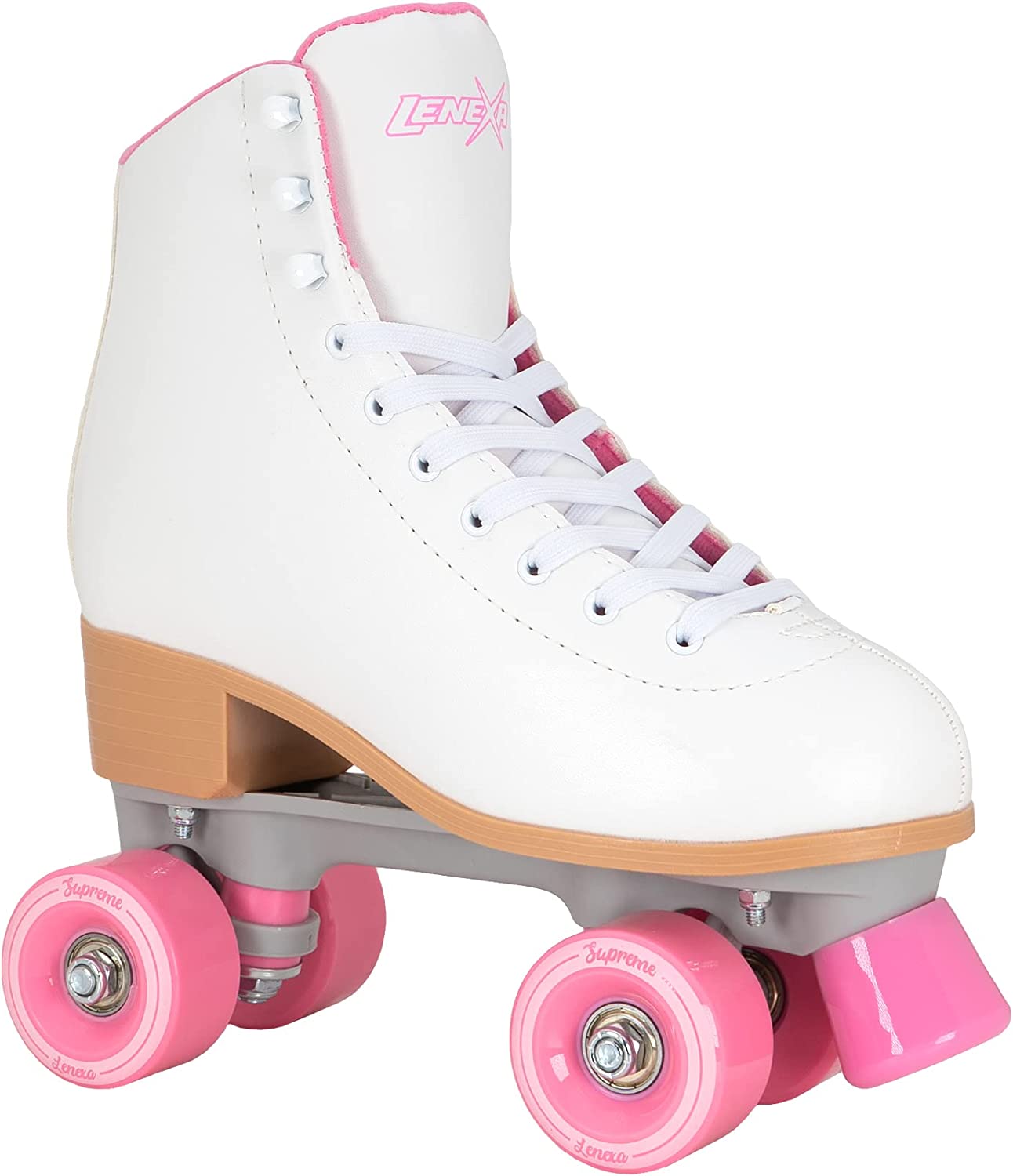 Lenexa  Women's and Girl's Roller Skates - White/Pink (Ladies Size 5)