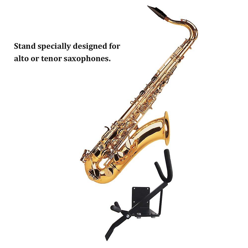 Wall-mounted Alto Tenor Saxophone Stand Sax Holder Saxophone Display Shelf Display Rack Saxophone Hanger Saxophone Accessory Black Wall-mounted Type