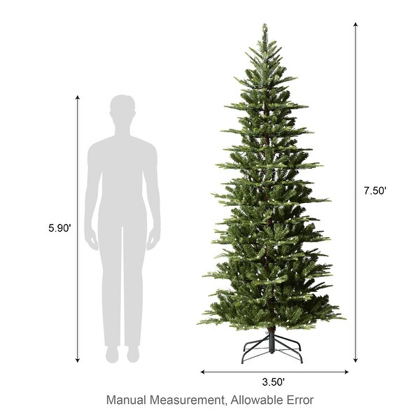 Glitzhome 7.5ft/9ft PreLit Evergreen Slim Fir Artificial Christmas Tree With Strawberry Lights