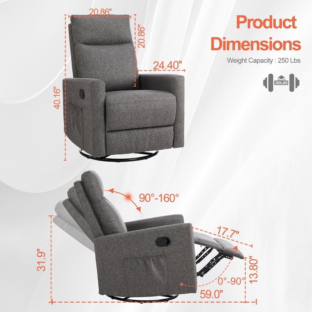 Ergonomic Adjustable Recliner Manual Recliner Chairs Winback Sofa