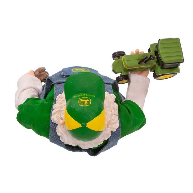 Kurt Adler 10 inch John Deere Fabric Mache Farmer Santa