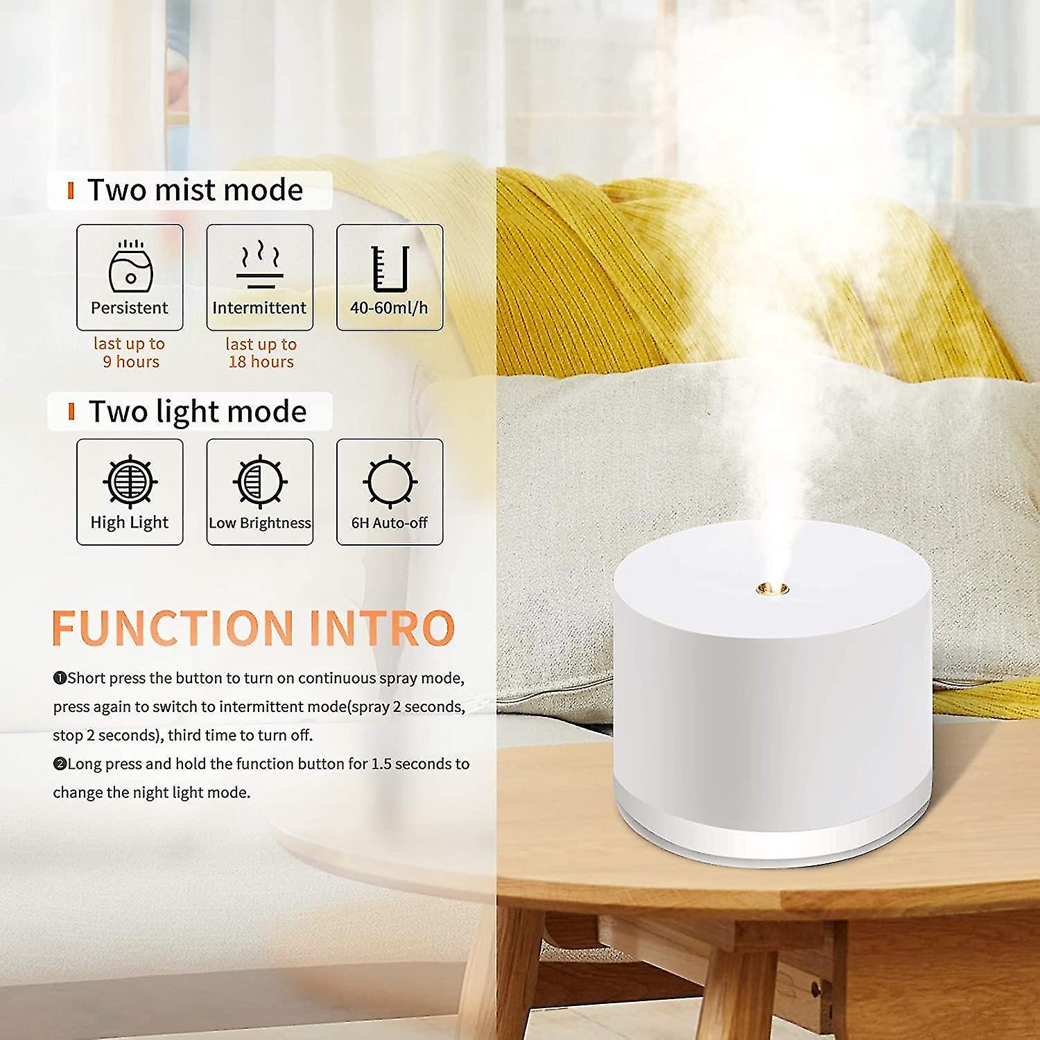 Humidifiers For Bedroom，cool Mist Humidifier，780ml Wireless Quiet Mini Humidifiers