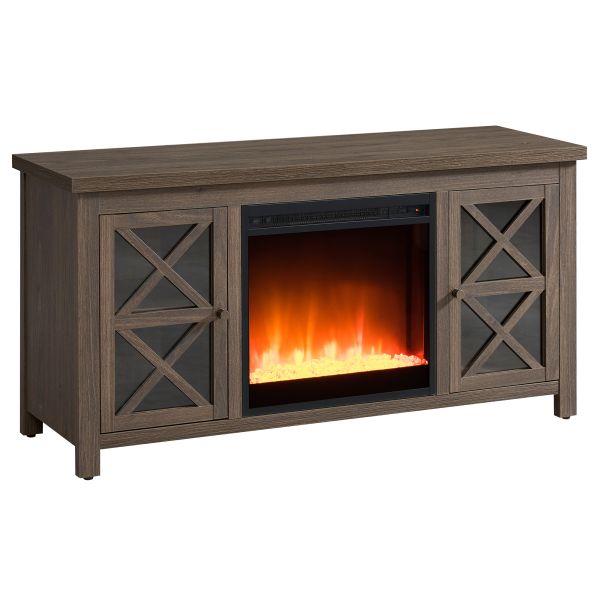 Colton Rectangular TV Stand with Crystal Fireplace for TV's up to 55