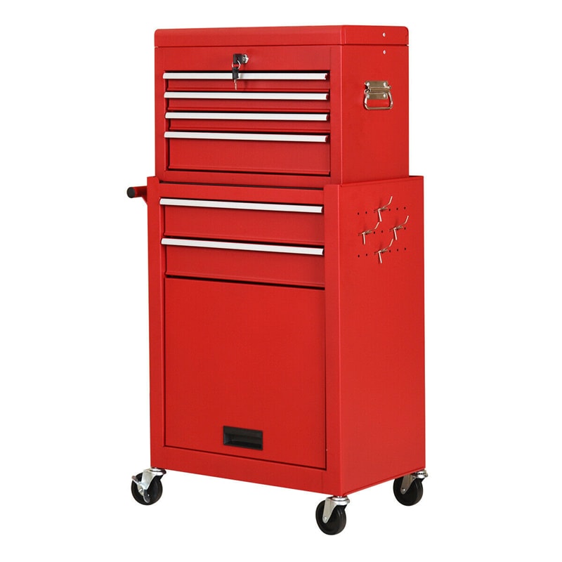 Rolling Tool Chest Removable Tool Storage Cabinet with 6 Sliding Drawers